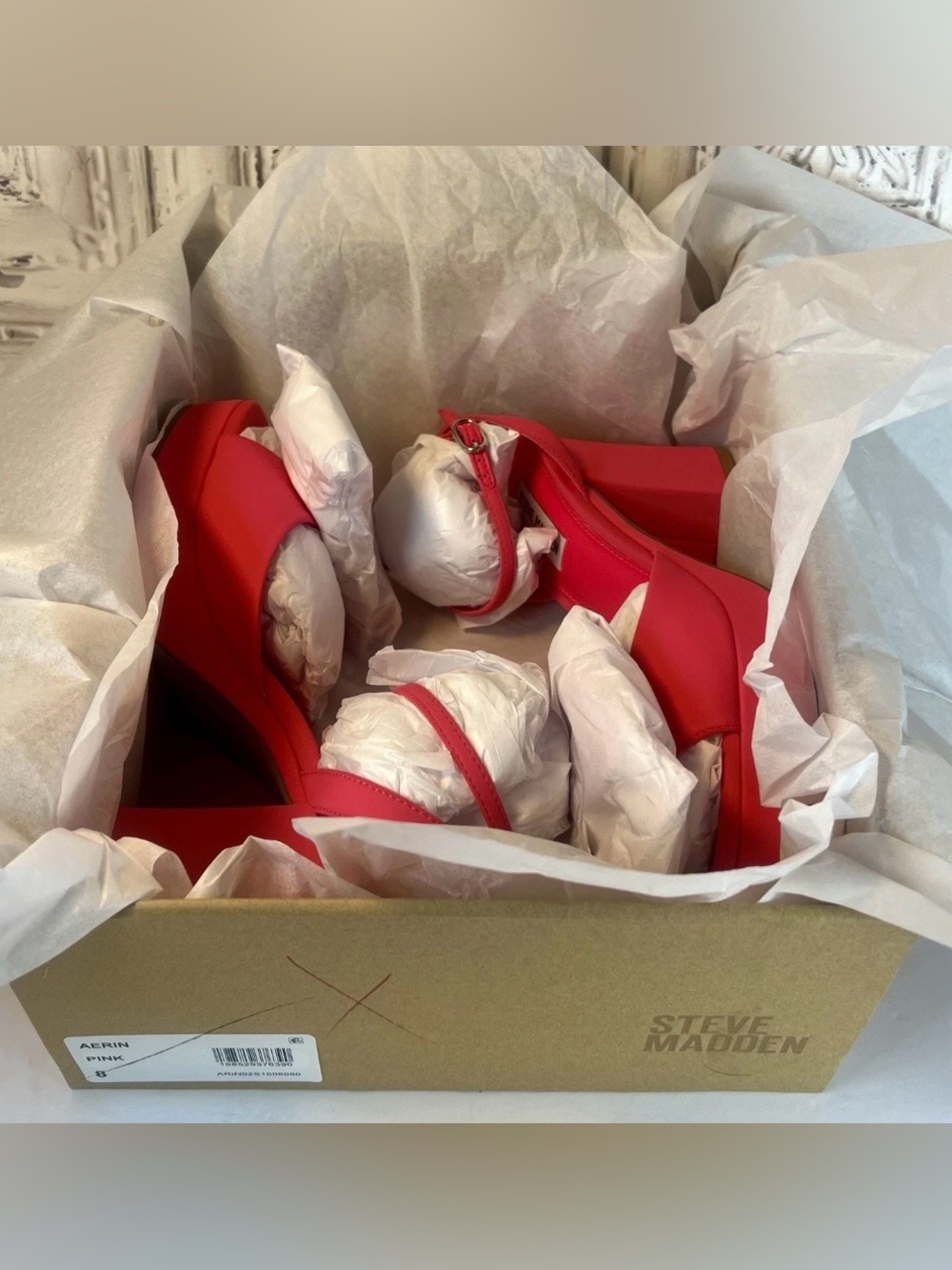 NIB Steve Madden Aerin Satin Platform Heels Rhinestone Bow Pink Sz 8 Barbiecore - Picture 14 of 16